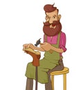 Vector illustration of shoemaker Royalty Free Stock Photo