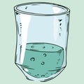 Shot glass icon. Vector illustration of a shot glass with vodka. Hand drawn glass of alcohol