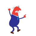 Vector illustration of shouting pointing angry boss Royalty Free Stock Photo