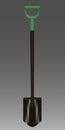 Vector illustration of Shovel with green Handle Royalty Free Stock Photo