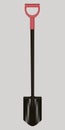 Vector illustration of Shovel with red Handle Royalty Free Stock Photo