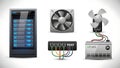 IT Infrastructure and Network Hardware Components Set Royalty Free Stock Photo