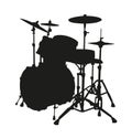 Percussive Energy: Drum Set Silhouettes - Vector Illustration