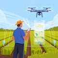 Smart Farming with Drones and Data Analytics â Agricultural Technology Concept Royalty Free Stock Photo