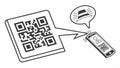 QR code scanning illustration, mobile technology and information access vector design Generative AI Royalty Free Stock Photo