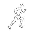 Vector illustration. Illustration shows a athlete. Running man. Sport. Athletics. running man vector sketch illustration