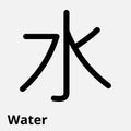 Vector illustration of the sign of Chinese philosophy of the symbol of Confucianism, line icon water Royalty Free Stock Photo