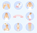 Vector illustration signs of pregnancy symptoms