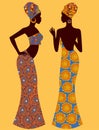 Vector illustration silhouette of a beautiful African woman Royalty Free Stock Photo