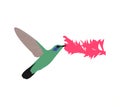 Colibri flying icon on white background