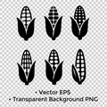 Vector illustration, silhouette of 6 Corn Royalty Free Stock Photo