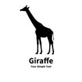 Vector illustration of a silhouette of a giraffe Royalty Free Stock Photo