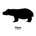 Vector illustration silhouette of a hippopotamus