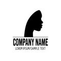 Illustration silhouette logo female profile