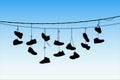 Shoes on wires