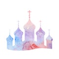 Vector illustration with a silhouette of the Orthodox Church