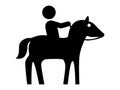 Silhouette picture of a horse rider icon