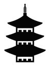 Silhouette picture of a Japanese Symbol of a Pagoda