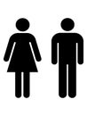 Silhouette picture of Male and Female Bathroom Symbols