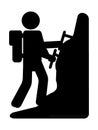 Silhouette picture of a rock climber icon Royalty Free Stock Photo