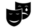 Silhouette picture of a Theater Masks Symbol