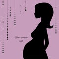 Vector illustration of Silhouette pregnant woman