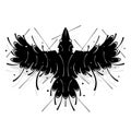 Vector illustration of the silhouette of a raven in grunge Royalty Free Stock Photo