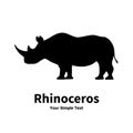 Vector illustration of a silhouette of a rhino