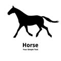 Vector illustration of a silhouette of a running horse Royalty Free Stock Photo