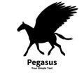 Vector illustration of a silhouette of a running pegasus