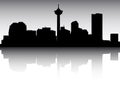 Silhouette Skyline Panorama of Calgary Canada Royalty Free Stock Photo