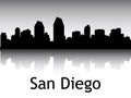 Silhouette Skyline Panorama of San Diego California Royalty Free Stock Photo