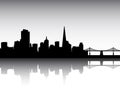 Silhouette Skyline Panorama of San Francisco California Royalty Free Stock Photo