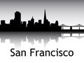 Silhouette Skyline Panorama of San Francisco California Royalty Free Stock Photo