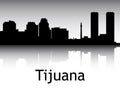 Silhouette Skyline Panorama of Tijuana Mexico Royalty Free Stock Photo