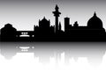 Silhouette Skyline Panorama of Vienna Austria Royalty Free Stock Photo