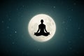 Yoga on moonlit night Royalty Free Stock Photo