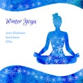 Winter yoga vector illustration Royalty Free Stock Photo