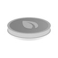 Vector illustration of a silver coin with the alternative symbol cryptocurrency Peercoin