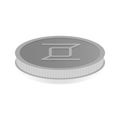 Vector illustration of a silver coin with the symbol cryptocurrency Zerocoin Royalty Free Stock Photo