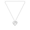 Vector illustration of silver jewelery in the form of heart on a chain