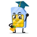 vector illustration of sim card mascot or character Royalty Free Stock Photo