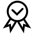 Vector illustration of a simple check warranty symbol icon. Royalty Free Stock Photo