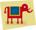 Simple elephant icon in flat style. Geometric form.