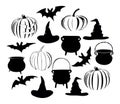 Vector illustration of simple halloween icons/objects