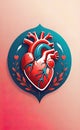 vector illustration, simple human heart logo, human and heart health concept, background for smartphone or shorts, Royalty Free Stock Photo