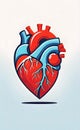 vector illustration, simple human heart logo, human and heart health concept, background for smartphone or shorts, Royalty Free Stock Photo