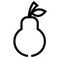 a simple pear icon template design, line drawing style