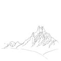 Vector illustration of simple sketch mountain landskape