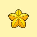 vector illustration of a simple starfruit Royalty Free Stock Photo